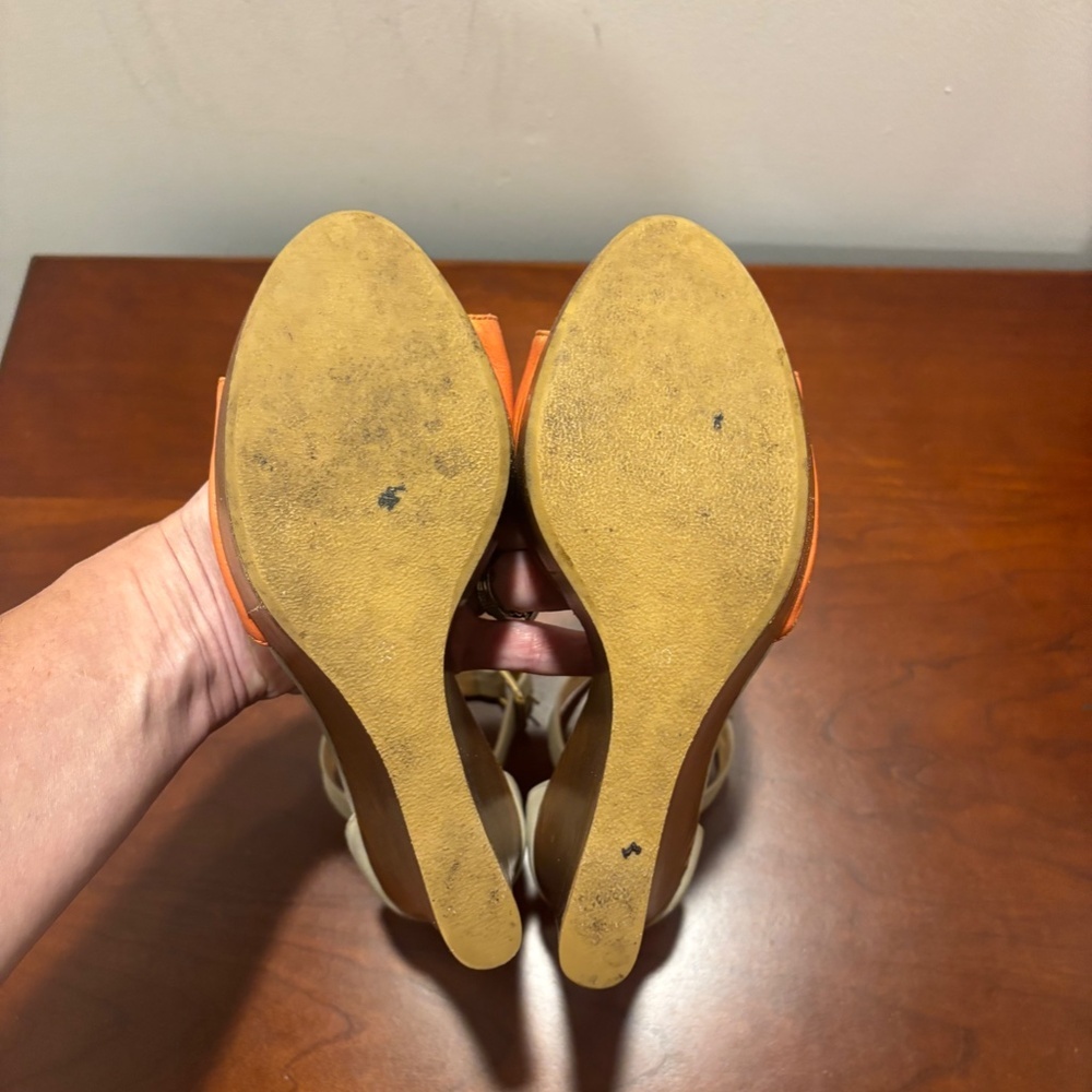 Emerson Fry Color Block Open Toe Wedges - image 8